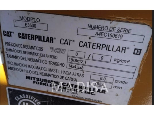 Caterpillar Lift Trucks E3500-AC, Forklift, 13064 hours, S/N: A4EC150619, 2018 - Image 5