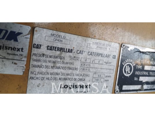 Caterpillar Lift Trucks GP40N1-LE, Forklift, 5432 hours, S/N: AT4011716, 2022 - Image 6