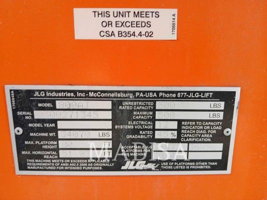 Jlg Industries, Inc. 800 AJ, Articulated Boom Lift, 2671 hours, S/N: 300271345, 2021 - Image 5