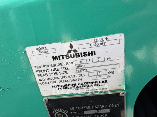 Caterpillar Mitsubishi FG35N5-LE, Forklift, 6950 hours, S/N: AF13G50531, 2020 - Image 6