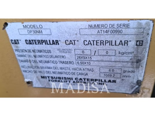 Mitsubishi Caterpillar Forklift DP30NM5-D, Forklift, 4690 hours, S/N: AT14F00990, 2019 - Image 6