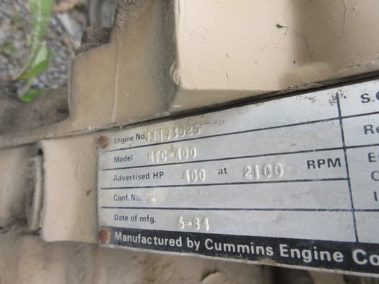 400 HP Cummins #NTC-400, diesel engine, 2100 RPM, 1984 - Image 4