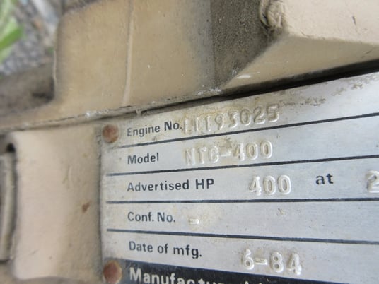 400 HP Cummins #NTC-400, diesel engine, 2100 RPM, 1984 - Image 5