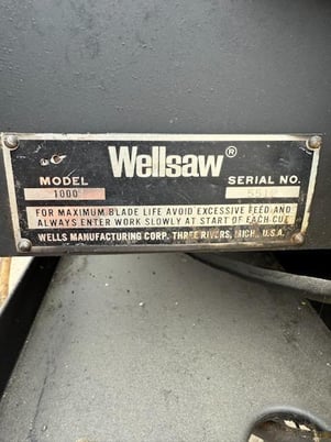10" x 16" Wellsaw #1000, horizontal metal cutting bandsaw, 1HP, 11' 6" x 1" x .035" blade, S/N 5512,1985 - Image 7