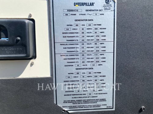 320 KW Caterpillar #XQ350, mobile generator set, serial #X3M00187, 13810 hours, 2013 - Image 3