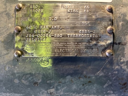 450 HP 720 RPM U.S. Motors, Frame 6809S, Drip-Proof Ball Bearing, 4160 Volts - Image 3