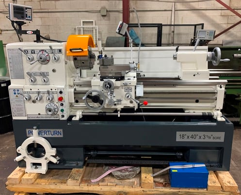 18" x 40" Powerturn, precision lathe with 3.14" spindle bore, 10.4" swing over cross slide, 7.5 HP, MT 4, new - Image 2