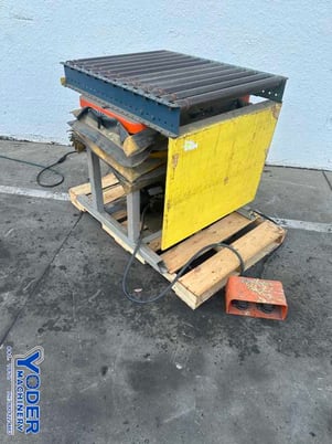 550 lb. Bishanon #X25, hydraulic scissor lift table, 20" x32" table, 55" raised height on stand, 2017 - Image 7