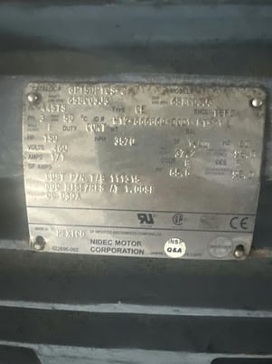 150 HP 3570 RPM U.S. Motors, Frame 445TS, TEFC, 171 A, 460 Volts - Image 2