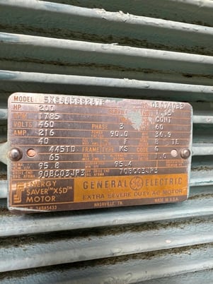 200 HP 1785 RPM General Electric, Frame 445TD, TEFC, 216 A, 460 Volts (2 available) - Image 2