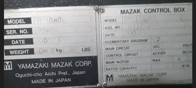 Mazak #FH-10800, Mazatrol Fusion 640M Control, 66.9" X, 55.1" Y, 55.1" Z, 7000 RPM, 120 automatic tool - Image 8