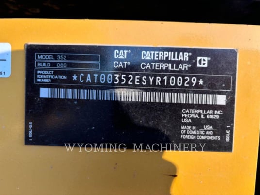 Caterpillar 352, Crawler Excavator, 129 hours, S/N: SYR10029, 2023 - Image 6