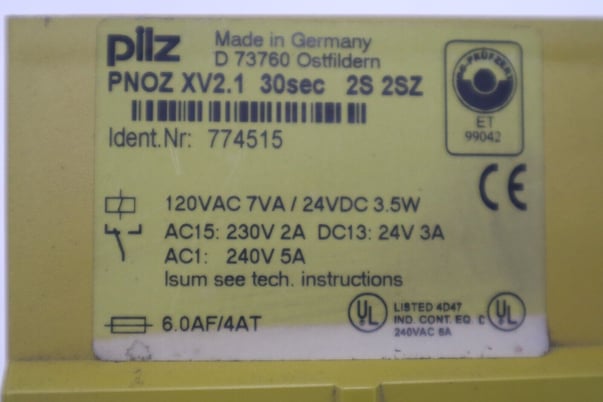 Pilz pnoz xv2.1 safety control relay stock 3419-d - Image 2