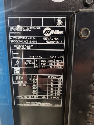 Miller #Auto-Axcess-450-DI welder - Image 4