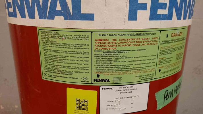 540 lbs. Fenwal, Fire Suppression System, FM-200 Agent, 130 F max temp., 360 psig @ 70 F - Image 5