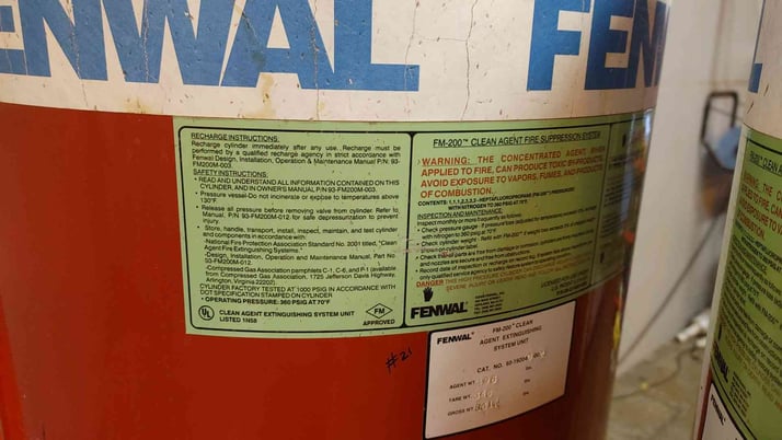 495 lbs. Fenwal, Fire Suppression System, FM-200 Agent, 130 F max temp., 360 psig @ 70 F - Image 5