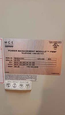 125.0 KVA MGE #PMN168-42-125-S, PMM uninterruptible power supplies Bypass System, 4 Wire, 3 phase, 347 Amps - Image 2