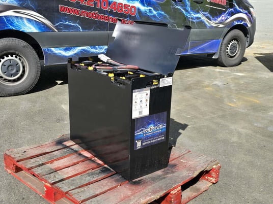 Motive Energy Systems #12-125RF-15, forklift battery, 24 V., 875 amp hours, refurbished - Image 1