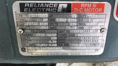 20 HP 3600 RPM Reliance, Frame SC2113ATZ, DP, 2P, 240 VA - Image 4
