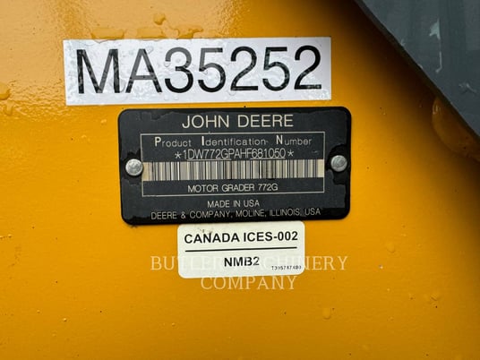 Deere &Co 772GP, Motor Grader, 5616 hours, S/N: 1DW772GPAHF681050, 2017 - Image 6