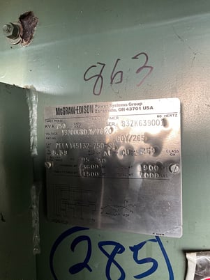 750 KVA 13200GY/7620 Primary, 460Y/265 Secondary, 3 phase, Padmount Transformer - Image 1
