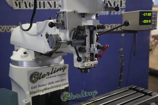 Birmingham #BPV-949, vertical mill, 9" x49"tbl., 35.5"X, 33" Y, 13.25"Z, R-8, 2-Axis digital read out, table - Image 10