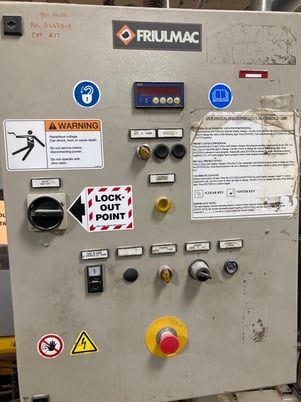 Fruilmac #Dual-feed Double End Trim Saw & Moulder Feeder, 8" -59" cut length, 1.2"-4.3" cut width, 2003 - Image 3