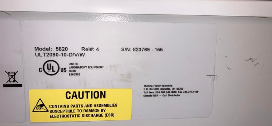 Thermo Scientific #5820, Chest Freezer, R-404A, -70 deg. C, 96