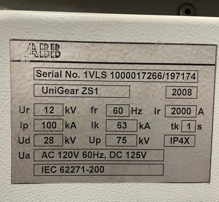 ABB #UniGear ZS1, 2000 Amp, 12000 Volt - Image 5