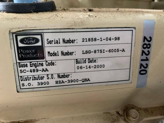 120 KW Kohler #60RZ, Natural gas generator set, 3-phase, 220 HP @ 1800 RPM, Ford LSG-875L-6005A engine, - Image 9