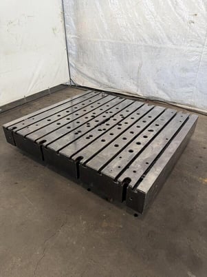 67" L x 60" width x 9" H, T-slotted Bolster Plate, 11 T-slots - Image 3