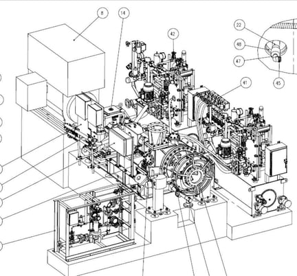 6739 acfm, Howden ExVel #HBXrG-20/675-LG0, Turbo Fan, 3.18 m3/sec. inlet volume, 230-446 F, 272.2 psi, 1603 - Image 1