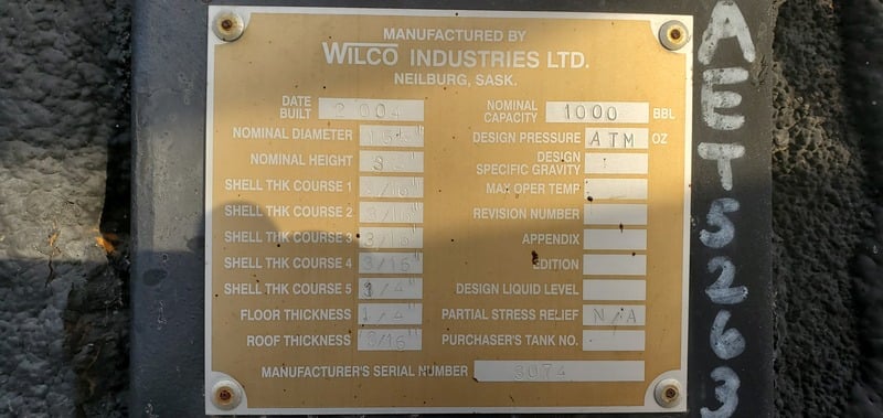 1000 bbl Storage Tank, Wilco Industries - Image 7