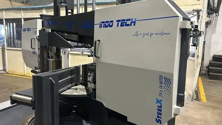 17.3" X 27.5" Indotech #i27X18-NC40, horizontal dual column bandsaw, Omron CNC Control, new - Image 3
