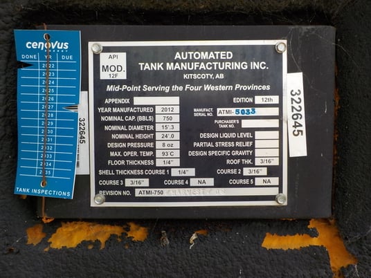 750 bbl Production Tank, Automated Tank Manufacturing - Image 3