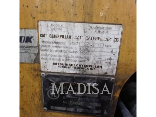 Mitsubishi Caterpillar Forklift GP25N5-LE, Forklift, 11820 hours, S/N: AT35A08401, 2019 - Image 6