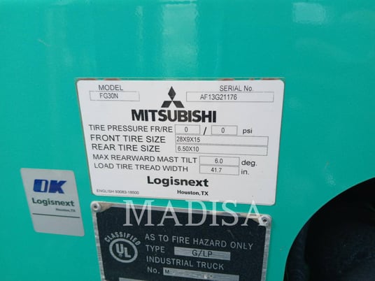Mitsubishi Caterpillar Forklift FG30N5-GLE, Forklift, 104 hours, S/N: AF13G21176, 2024 - Image 6
