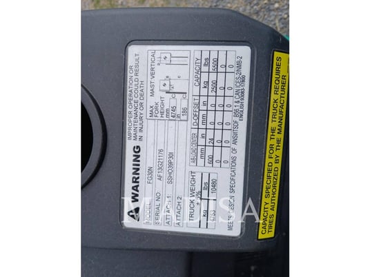 Mitsubishi Caterpillar Forklift FG30N5-GLE, Forklift, 104 hours, S/N: AF13G21176, 2024 - Image 7