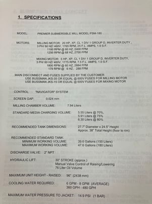Premier #PSM-180, submersible basket mill, 25 HP - Image 4