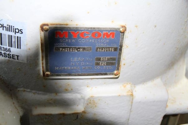 95 HP Mycom #FMG160L-M, screw compressor, Caterpillar G3304NA NG engine, 2002 - Image 4
