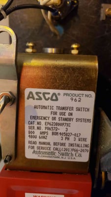 800 Amp. ASCO #962, Automatic Transfer Switch & Bypass Isolation Switch, 3 Wire, 3 phase, 60 Hz, 480 V - Image 7