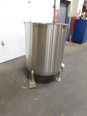 125 gallon 304 Stainless Steel open top tank, 33" diameter, 36" straight wall, 6" outlet - Image 2