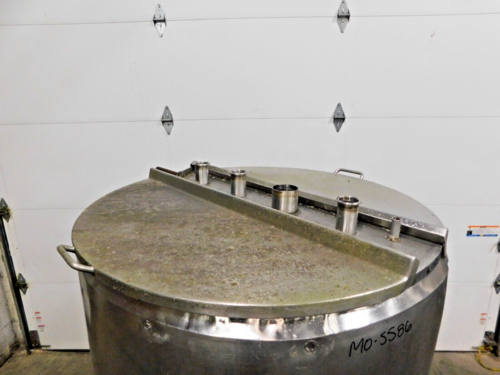 200 gallon 304 Stainless Steel open top tank, 39" diameter, 41" straight wall, 3" outlet, with lids - Image 6