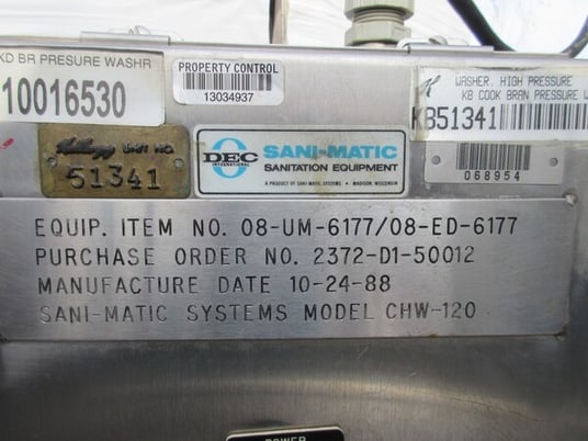 Sani-Matic #CHW-120, sterilization pressure washer system - Image 9
