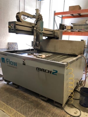 Flow #Mach-2-1313B, waterjet cutting system, 4' X, 4' Y, 7" Z, 60000 psi, 30 HP, 30SA-60 pump, 2012 - Image 1