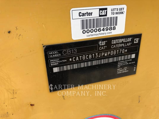 Caterpillar CB13, Twin Drum Roller, 2230 hours, S/N: PWP00170, 2018 - Image 6