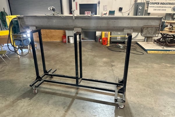 9" diameter x 9' long, Stainless Steel Cut Flight Screw Conveyor, 10" dia. x 9' L Trough, 67.5" Ground to top - Image 1