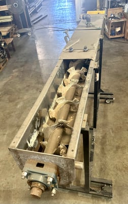9" diameter x 9' long, Stainless Steel Cut Flight Screw Conveyor, 10" dia. x 9' L Trough, 67.5" Ground to top - Image 2