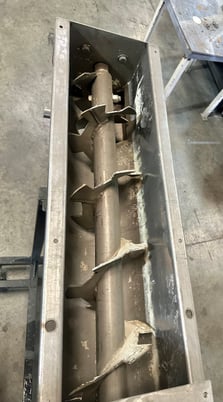 9" diameter x 9' long, Stainless Steel Cut Flight Screw Conveyor, 10" dia. x 9' L Trough, 67.5" Ground to top - Image 3