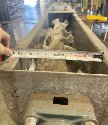 9" diameter x 9' long, Stainless Steel Cut Flight Screw Conveyor, 10" dia. x 9' L Trough, 67.5" Ground to top - Image 5